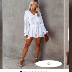 White Pleated Romper from Vici
